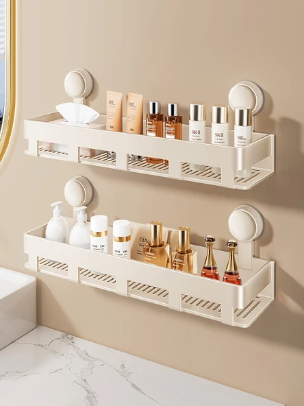 Vantuzlu Banyo Rafı - 40cm - Füme - 2