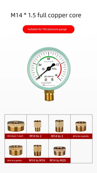 Basınç Ölçer Bakır Adaptör - M20 * 1.5 - 1 inç - 11
