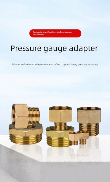 Basınç Ölçer Bakır Adaptör - M14 * 1.5 - M12 * 1.5 - 8