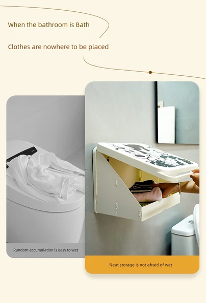 Katlanabilir Çizgi Film Banyo Rafı - Kulpsuz Kristal (Banyo Küçük Yeni) Beyaz Çerçeve - 6