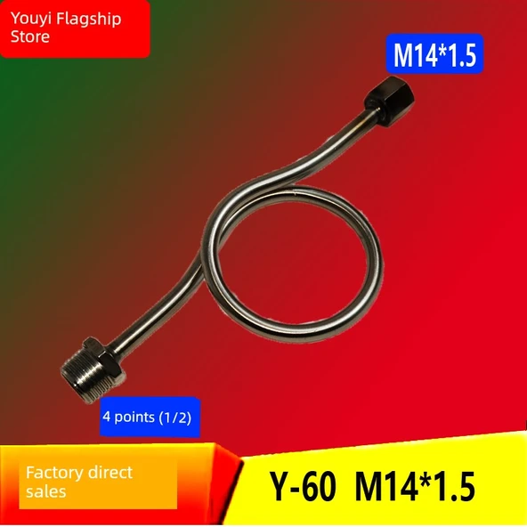 201 Paslanmaz Basınç Ölçer Tampon Tüpü - 180 Derece - M14 * 1.5 - 4 Çıkış