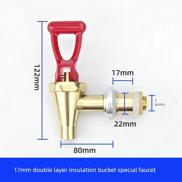 17mm Lüks Çift Katmanlı Kaynatma Kovası Musluğu