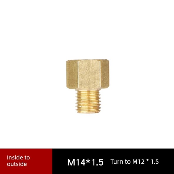 Basınç Ölçer Bakır Adaptör - M14 * 1.5 - M12 * 1.5