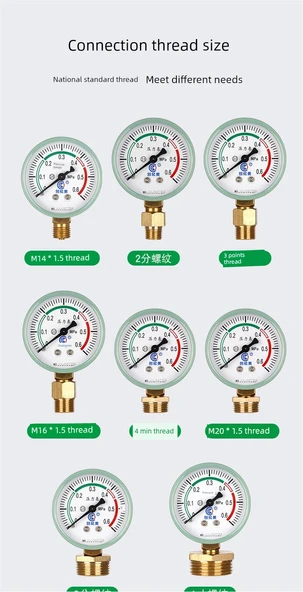 Sıvılaştırılmış Gaz Tüpü Basınç Ölçer - 0-2.5MPa / 4 Nokta Diş - 7