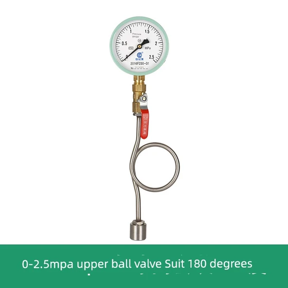 Y100 Basınç Ölçer - 0-2.5mpa Üst Küresel Vana 180 Derece