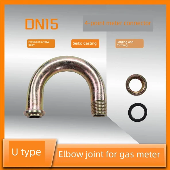 Gaz Sayacı Dirsek Bağlantısı - L Tipi Kısa 9.5cm - 3