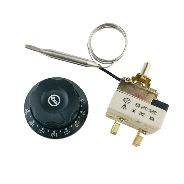 Elektrikli Izgara Termostatı - Beyaz Zemin 50-300 ℃ (250V25A) 2 Pin Vidalı Bağlantı - 3