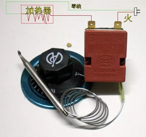Elektrikli Izgara Termostatı - Beyaz Zemin 50-300 ℃ (250V25A) 2 Pin Vidalı Bağlantı - 6