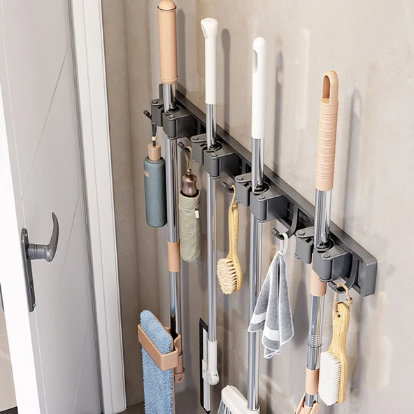 Deliksiz Banyo Rafı - Tuvalet Havlu Depolama - [Parlak Gümüş] Paslanmaz Çelik 2 Katlı 3 Kancalı - 6