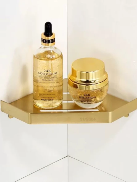 304 Paslanmaz Çelik Köşe Rafı - Deliksiz - 304-C Geniş Siyah (Yapışkanlı Çivi) - Resim 6