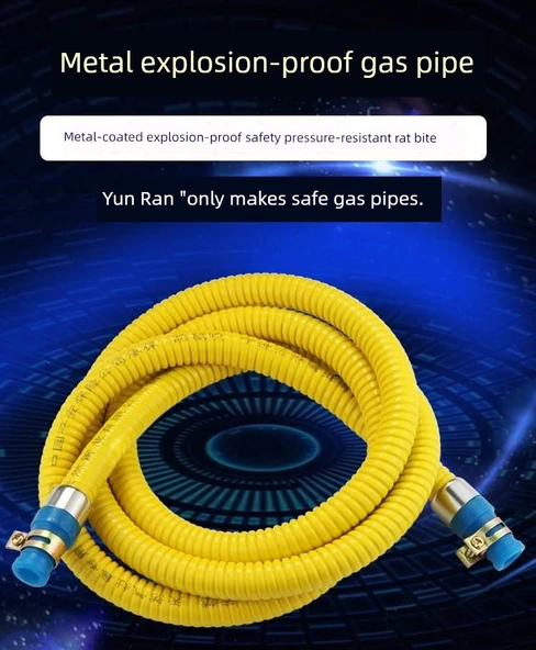 Paslanmaz Çelik Patlamaya Dayanıklı Gaz Hortumu - 2.5 Metre - 8