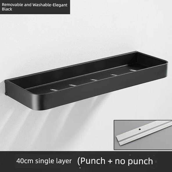 Çıkarılabilir Yıkanabilir Alüminyum Banyo Havluluk - Siyah 40cm