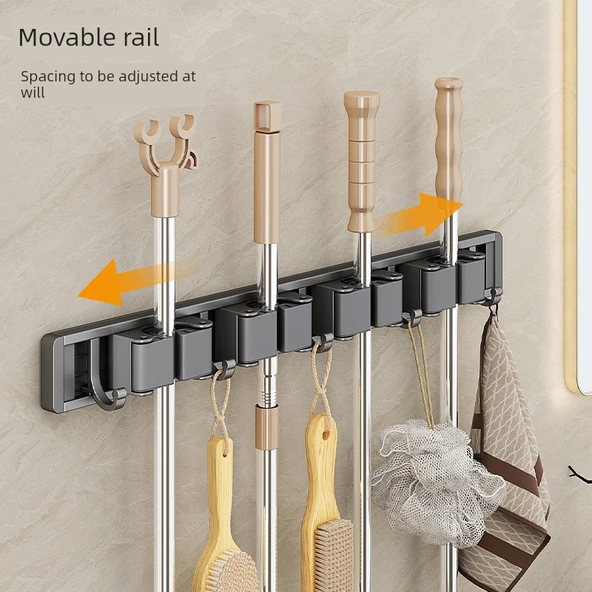 Deliksiz Banyo Rafı - Tuvalet Havlu Depolama - [Parlak Gümüş] Paslanmaz Çelik 2 Katlı 3 Kancalı - 3