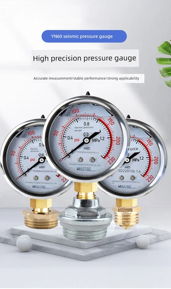 Basınç Ölçer 0-1.0MPA Darbeye Dayanıklı 1/2 inç Diş - Resim 7