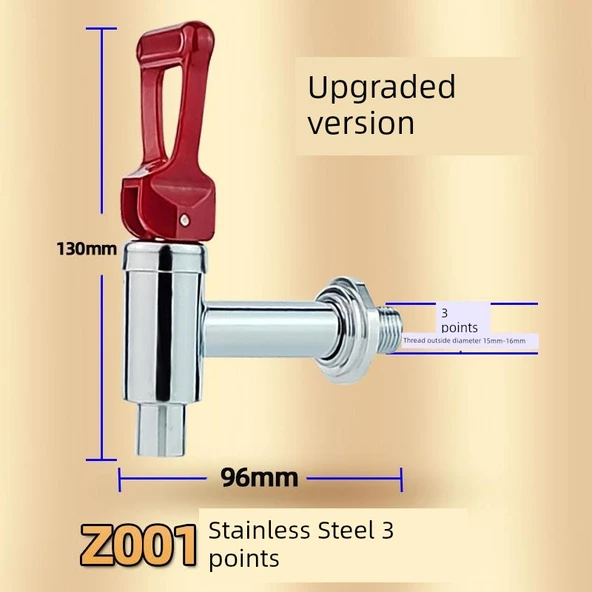 Ticari Su Kazanı Musluğu - Z001 Paslanmaz Çelik 3 Nokta (Geliştirilmiş Versiyon)