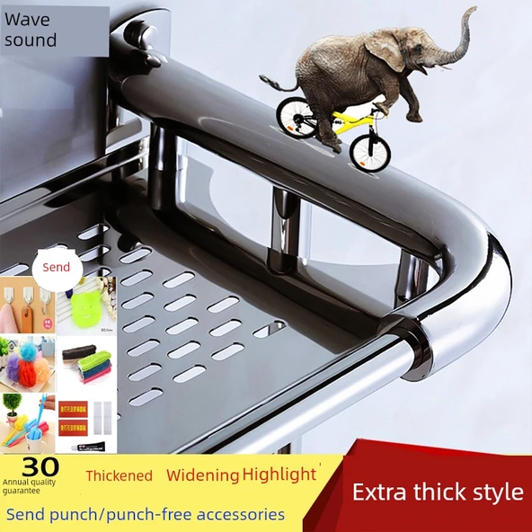 304 Paslanmaz Çelik Banyo Havlu Rafı - 2 Katlı 35cm - 2