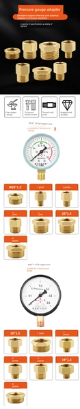 Basınç Ölçer Ara Adaptörü - İçten M14 x 1.5 - Dıştan 4 Nokta - 8
