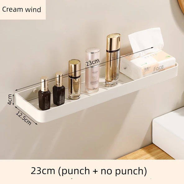 Alüminyum Banyo Havlu Rafı - Krem Beyaz 23cm