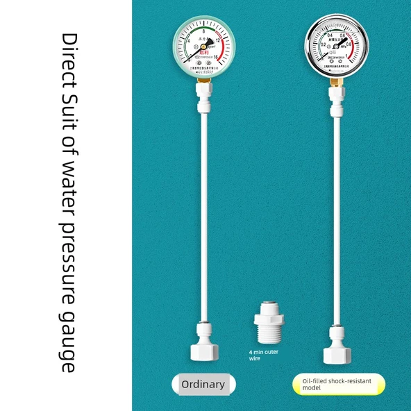 Su Basıncı Test Cihazı - 0-10kg * 4 Dakika İç/Dış Dişli + Basınç Tahliye Valfi - 4