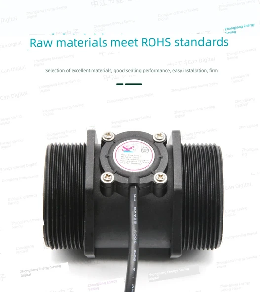 2" Su Akış Sensörü Hall Flowmetre DN50 Tarla Sulama Türbin Debimetre - DN50 Siyah, SM Fiş 50cm Kablo - Resim 11