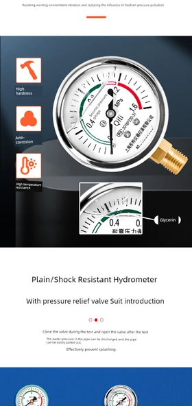 Darbeye Dayanıklı Su Basıncı Test Cihazı - 0-16kg 2 Nokta Dişli 1 Set - 11
