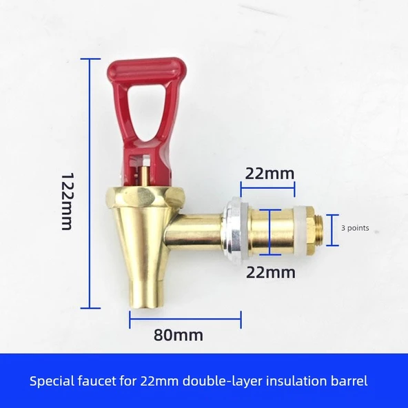 Ticari Elektrikli Su Kazanı Musluğu - Lüks Çift Katmanlı Kaynatma Kovası 22mm
