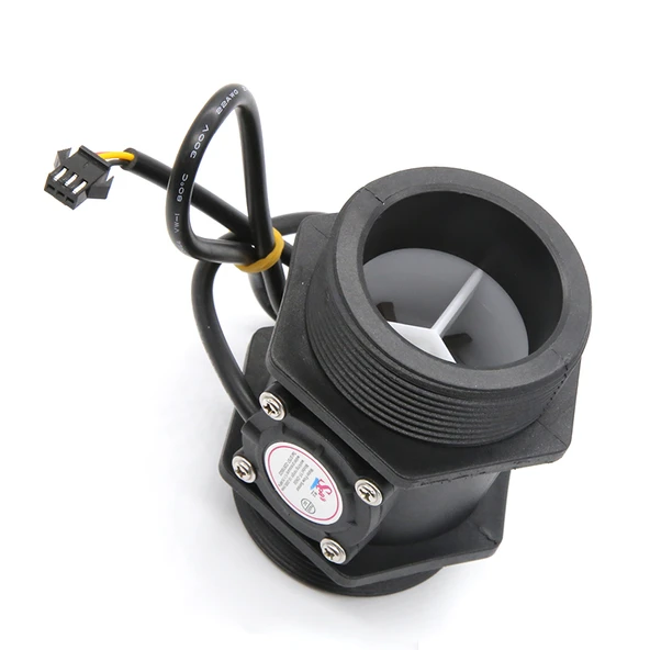 2" Su Akış Sensörü Hall Flowmetre DN50 Tarla Sulama Türbin Debimetre - DN50 Siyah, SM Fiş 50cm Kablo - Resim 5