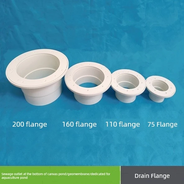 PVC Zemin Süzgeci Su Geçirmez Kumaş - 75mm Yan Sıra Balık Flanşı (2.5 inç) - 3