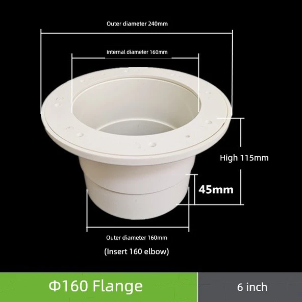 PVC Zemin Süzgeci Su Geçirmez Kumaş - 160mm Flanş (6 inç)