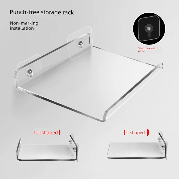 Deliksiz Akrilik Tuvalet Rafı - U Şekilli Daraltılmış 5x50 - Resim 5