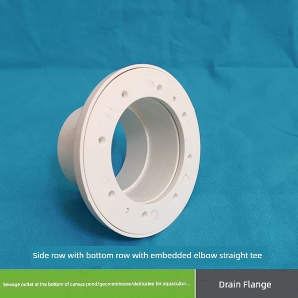 PVC Zemin Süzgeci Su Geçirmez Kumaş - 75mm Yan Sıra Balık Flanşı (2.5 inç) - 4