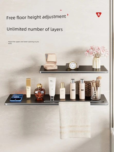 Paslanmaz Çelik Banyo Rafı - Süt Beyazı - 60cm - Kalınlaştırılmış Genişletilmiş - Resim 3