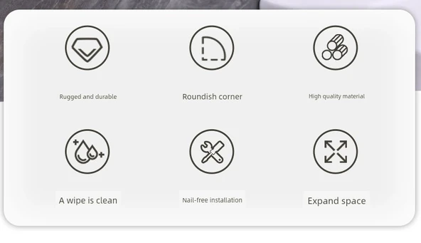 Deliksiz Akrilik Tuvalet Rafı - U Şekilli Daraltılmış 5x50 - Resim 9