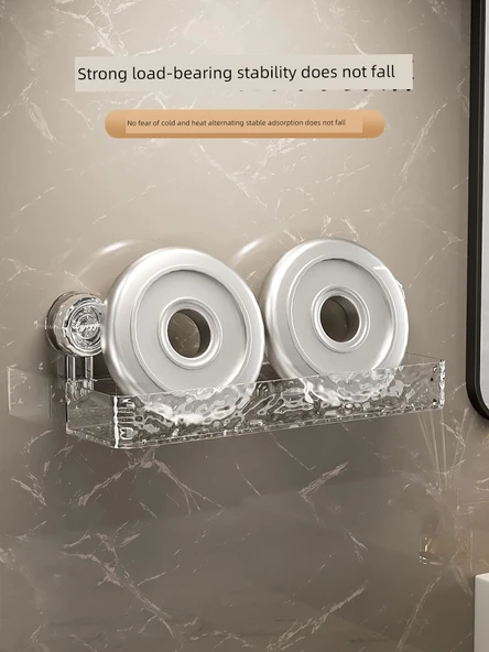 Vantuzlu Banyo Rafı - Şeffaf Set (Düz + Köşe) - Resim 5