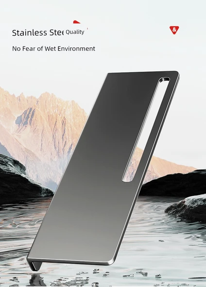 Paslanmaz Çelik Banyo Rafı - Süt Beyazı - 60cm - Kalınlaştırılmış Genişletilmiş - Resim 10