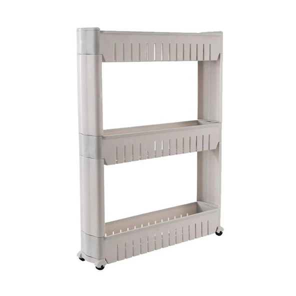 Mutfak Banyo Kapı Arkası Rafı - Üç Katlı Gri (54*12*71cm) - 6