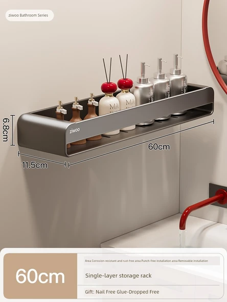 Deliksiz Banyo Rafı - Tek Katlı - 60cm