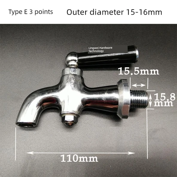 Elektrikli Su Isıtıcı Musluk - Tip E 3 Nokta (15-16mm Dış Çap)