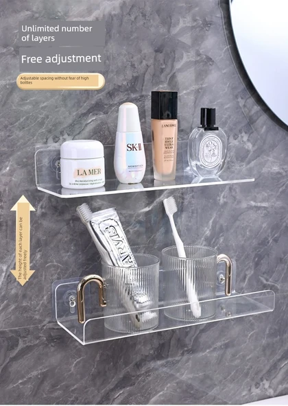 Deliksiz Akrilik Tuvalet Rafı - U Şekilli Daraltılmış 5x50 - Resim 11