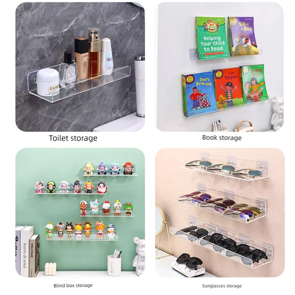 Deliksiz Akrilik Tuvalet Rafı - U Şekilli Daraltılmış 5x50 - Resim 4