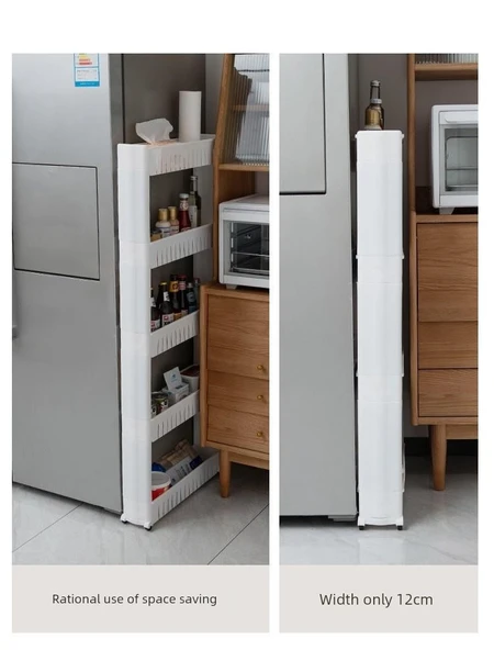 Mutfak Banyo Kapı Arkası Rafı - Üç Katlı Gri (54*12*71cm) - 11