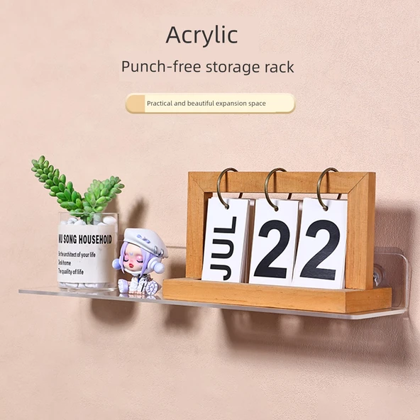 Deliksiz Akrilik Tuvalet Rafı - U Şekilli Daraltılmış 5x50 - Resim 6