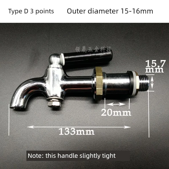 Elektrikli Su Isıtıcı Musluk - D Tipi 3 Nokta (15-16mm Dış Çap)