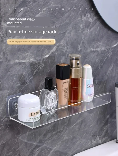 Deliksiz Akrilik Tuvalet Rafı - U Şekilli Daraltılmış 5x50 - Resim 8