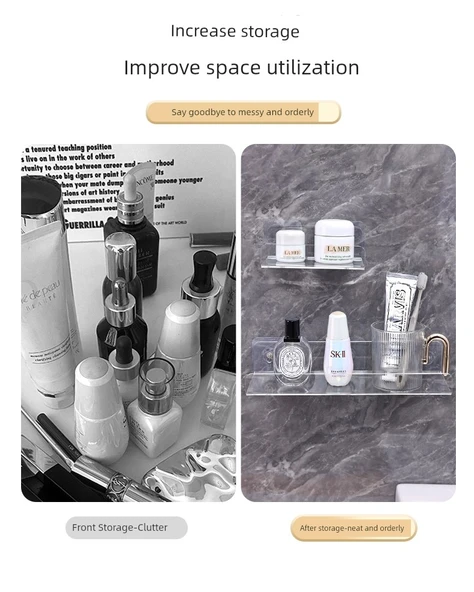 Deliksiz Akrilik Tuvalet Rafı - U Şekilli Daraltılmış 5x50 - Resim 10