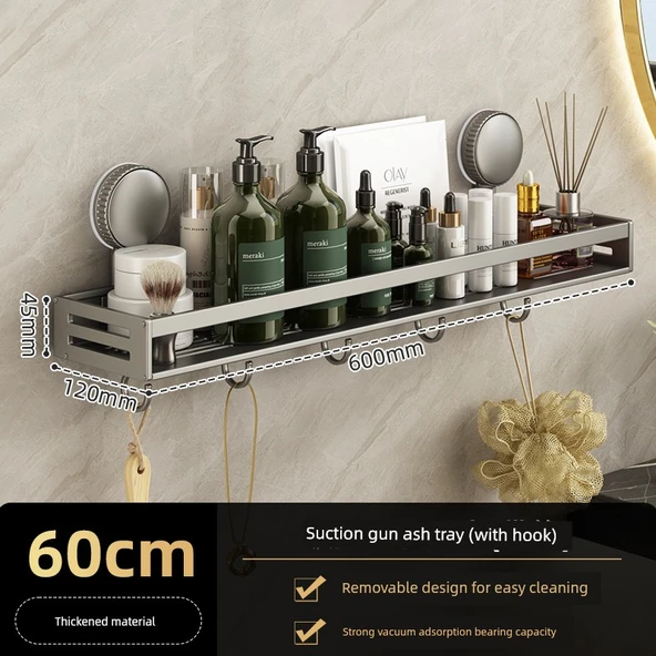 Vantuzlu Banyo Rafı - 60cm - Güçlü Tutuş