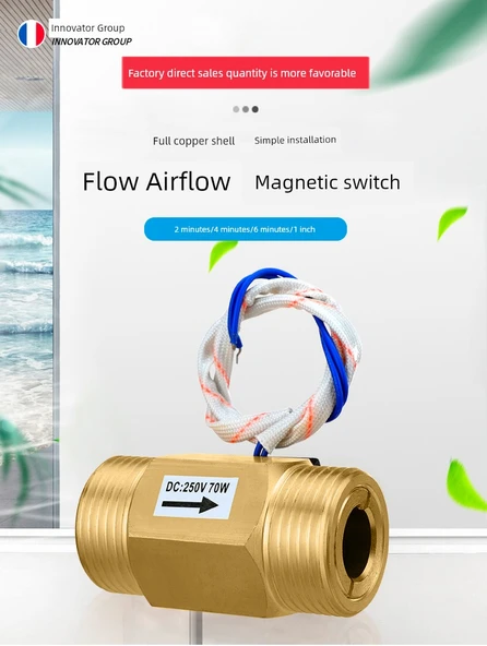DN15 DN20 Bakır Manyetik Su Akış Anahtarı - 4.2 Metre AC110V + Oturaklı - 9