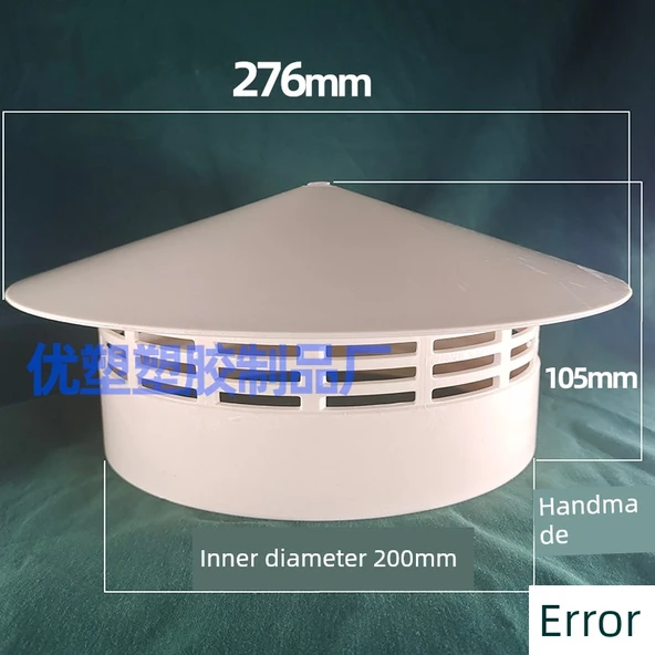 PVC Yağmur Şapkası Çatı Havalandırma Baca Kapağı - 200mm Kuş ve Fare Önleyici