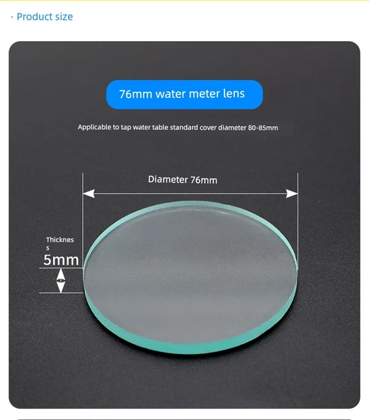 Su Sayacı Camı 1/1.2 inç Çap 81mm * 6mm Tek Adet - 11