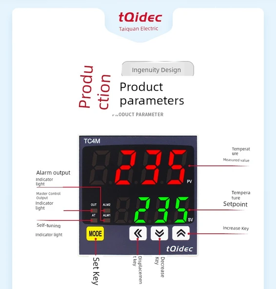 TC4L Dijital PID Sıcaklık Kontrol Cihazı - Pt100 Tipi, Çift Çıkış - 8